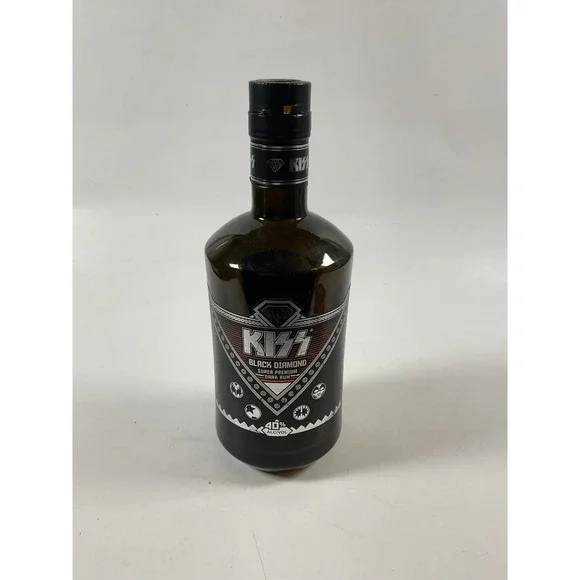 KISS BLACK DIAMOND SUPER PREMIUM DARK RUM Empty Bottle - Collectible